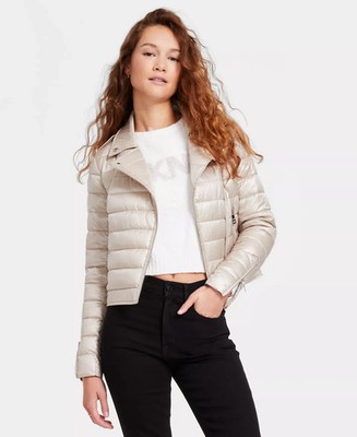 DKNY Jeans Women's Jacket Sz L Lightweight Zip-Front Puffer