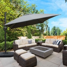 9' x 11.5' Cantilever Patio Umbrella Rectangle Deluxe Offset Umbrella