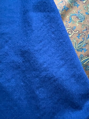 Raro Bufanda De Colección Para Hombre Lana Seda Doble Capa Cachemira Azul Beige 55"x12" - Imagen 11 de 13