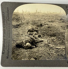Antique WWI Photo Keystone Dead Soldiers Casualties of War Flanders Field WWI