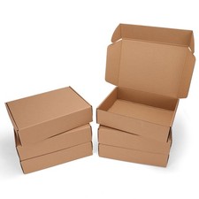 12x9x3 inch Shipping Boxes Set of 6 Brown, Inner Size 11.6x8.6x2.6 inch Cardb...