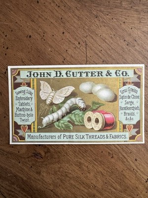 John D. Cutter & Co., Manufacturers of Pure Silk Thread  Victorian Trade Card