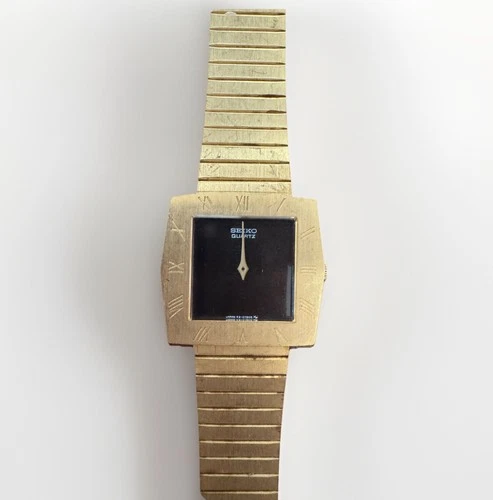Vintage 1976 Men's Seiko 43-3339 gold Daini 32mm 2j Quartz roman numeral Rare!!