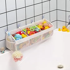 Austion Original 3 Compartment Horizontal Large Openings Bath Toy Organizer f...