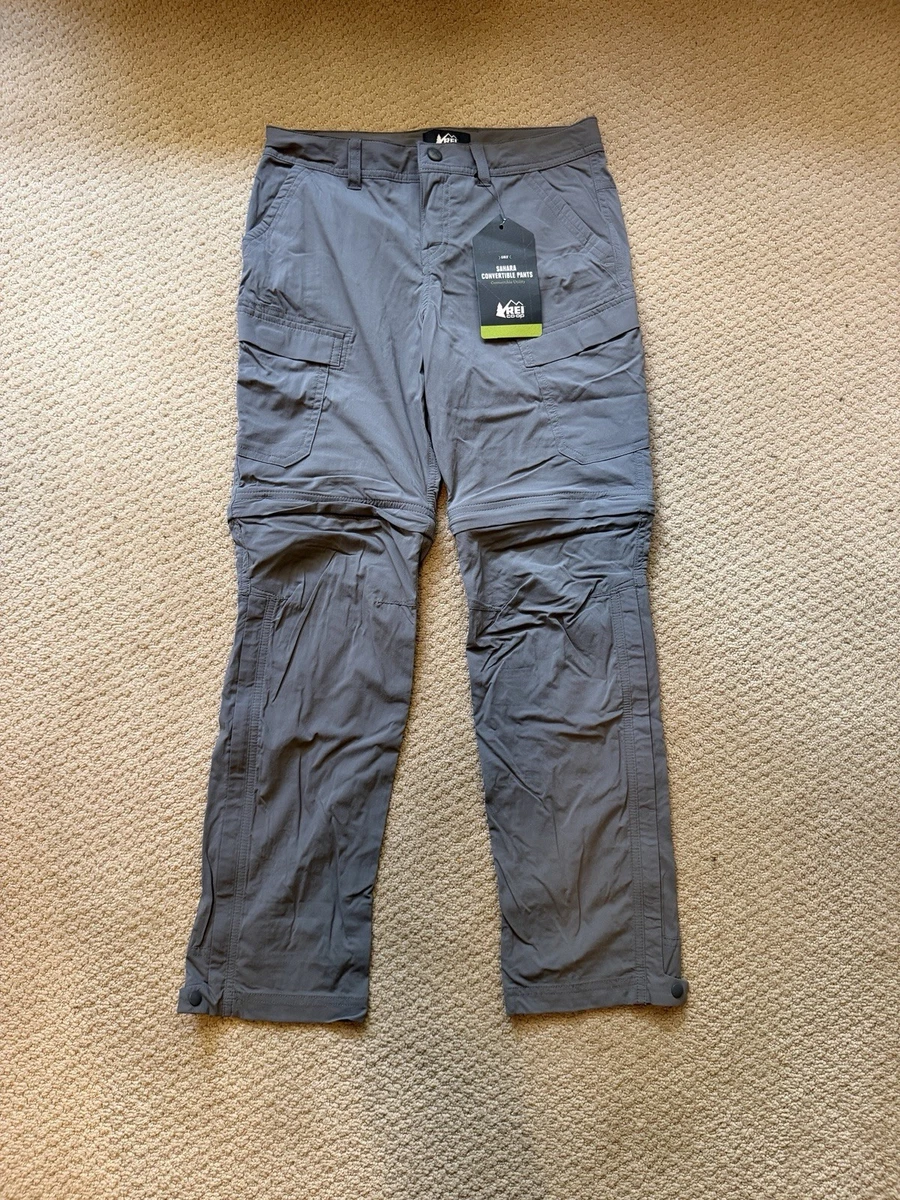 Pantalones REI Coop Niña M Gris Sahara Convertible Carga Exterior Senderismo (Versión Antigua)