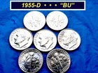 1955-D Roosevelt Dime ➫ Lustrous UNC 1955-D  ➫ LOW MINTAGE - 13.9 Million ➫ 355D