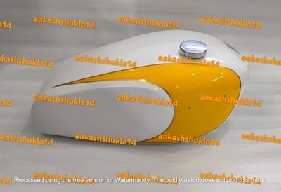 Fit For Triumph T160 Trident Yellow And White Painted Steel Fuel Petrol Tank