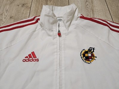 SPAIN 2010 VINTAGE TRAINING FOOTBALL JACKET WHITE SOCCER JACKET