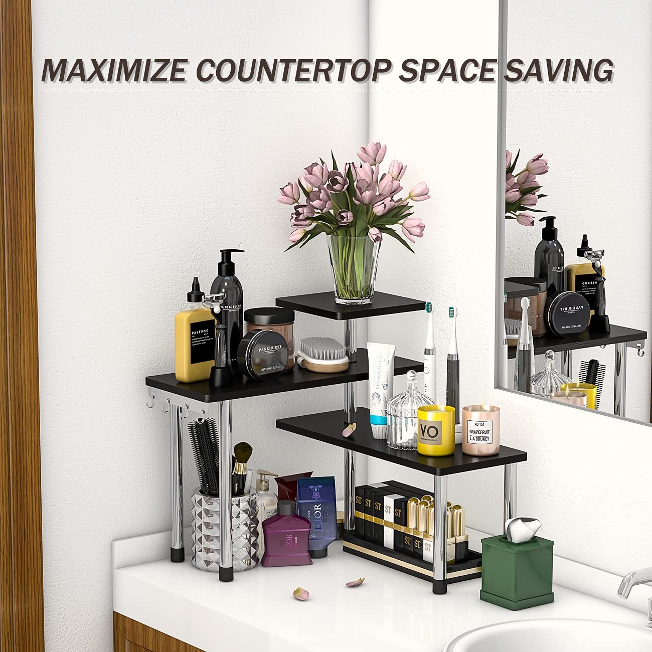 Bathroom Counter Organizer Corner Shelf – Bathroom Organization 3 Tier Spice ...