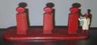 VINTAGE LESNEY MATCHBOX 'ESSO' DIECAST METAL GAS PUMPS w/FIGURE (3.75" LONG)