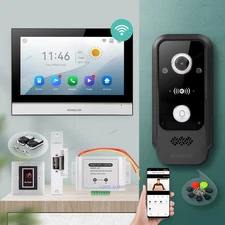 HOMSECUR 10" Waterproof 4 Wire WIFI HD Video Door Phone Call Intercom Card Entry