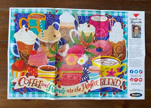 RoseArt puzzle 750 Cynthia Frenette Coffee and Friends Complete Colorful - Picture 6 of 11