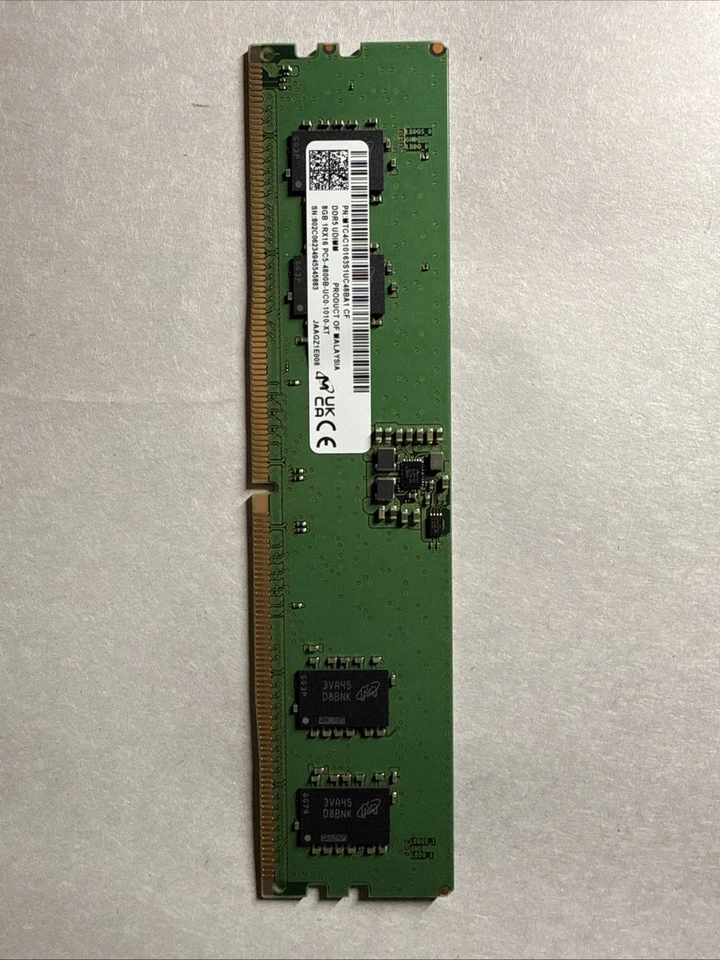 Micron 8GB DDR5-4800 MTC4C10163S1UC48BA1 MTC4C10163S1UC48B Desktop Memory RAM 1x - Image 2 of 3