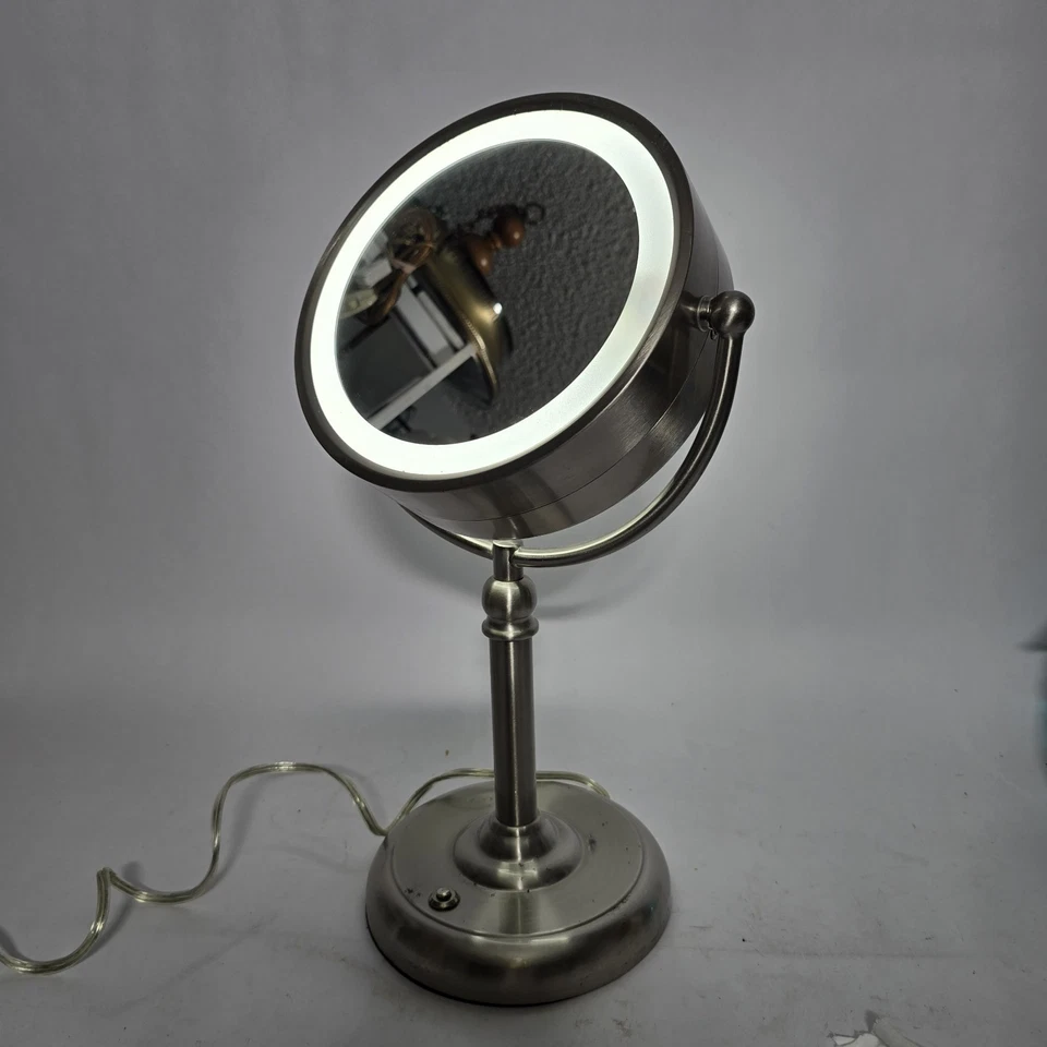 Zadro Lighted Vanity Mirror Dual-Sided Magnified LED Nickel Finish 18" - Image 3 of 4