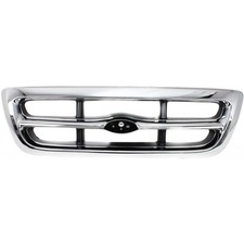 For Ford Ranger Grille 1998-2000 Chrome Shell With Painted Gray Insert Plastic