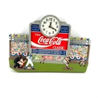 Vintage Coca-Cola Classic Baseball Scoreboard Wall Clock Stadium Scene Quartz