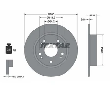 2pcs Brake Disc Pro Textar 92164303 for Honda