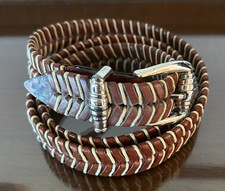 Vintage TOMMY BAHAMA Braided Brown Leather An...