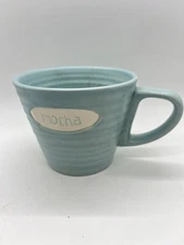 Starbucks Matte Light Blue Ribbed MOCHA 9oz Coffee Tea Mug - 2007