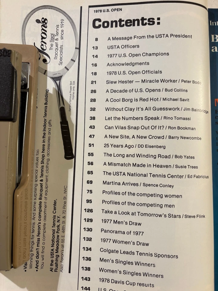 1978 USTA "US Open" Tennis Championship Program Inaugural Event Flushing, N.Y. - Image 2 of 4