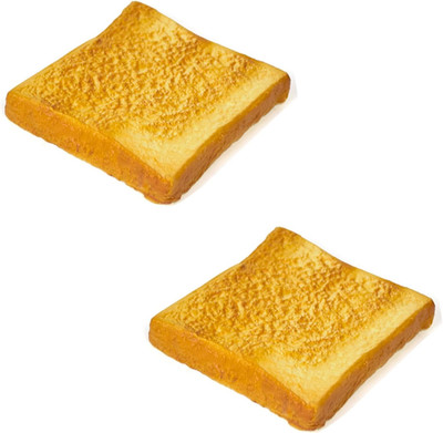 2PCS 4.33 Inches Artificial Simulation Bread Fake Toast Slice Lifelike Toast Fau