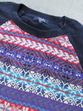 Chaps Sweater Youth Girls Large Round Neck Blue Long Sleeve