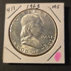 1963 Franklin Silver Half Dollar In Brilliant Uncirculated Condition