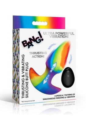 Bang Thrusting Vibrating Silicone Butt Plug Rechargeable Remote | eBay