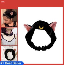 Cat Ear Headband Black Cute Anime Cosplay Hairband Face Washing Shower Bathing