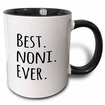 3dRose Best Noni Ever Mug Two Tone Black 11oz Gift for Grandmother Grandma