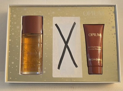 YVES SAINT LAURENT OPIUM 1.6 Oz 50ml EDT Spray + 2.5 Oz 75ml Shower Gel NIB