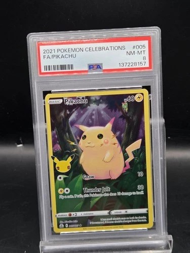 2021 POKEMON CELEBRATIONS #005 FULL ART/PIKACHU PSA 8
