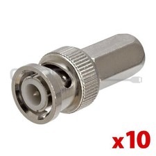 BNC Twist-On Connector Male RG59 RG6 Coax Cable Adapter CCTV Camera DVR 10PCS