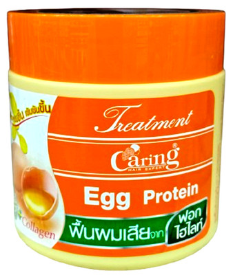Caring Egg Protein Collagen Hair Treatment Mask Dry Damaged Frizzy Repair 250 ml