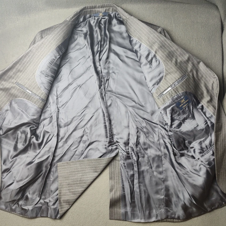 Traje Brooks Brothers 346 Para Hombre 46R Lana a Rayas Fitzgerald Fit Chaqueta 34x33 Foto 3 de 4
