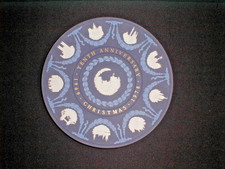 Wedgwood Jasperware Vintage Portland Blue 1st Decade Christmas Plate 1969-1978