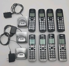 Lot of 8 Panasonic Cordless Phones Handsets with 3 Chargers Tested Working  ...