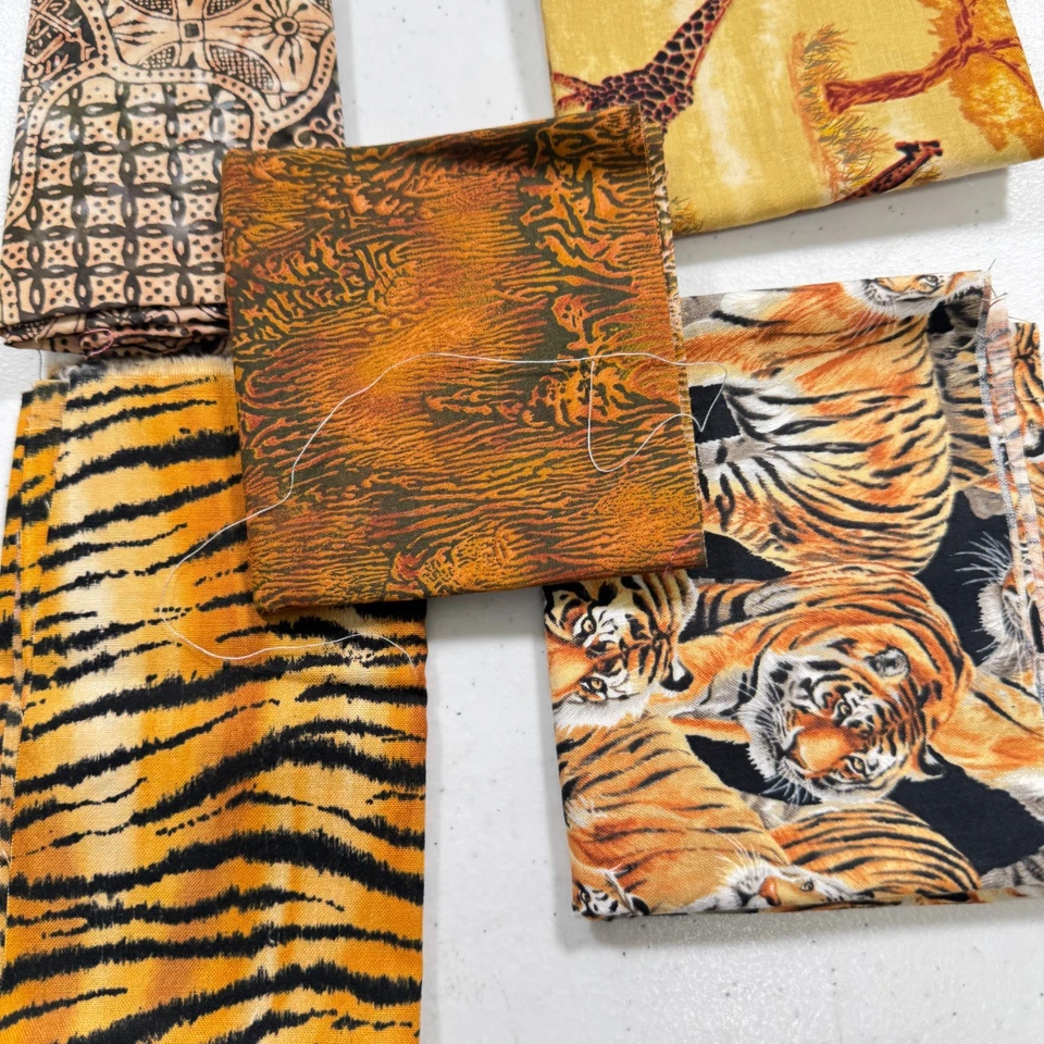 acolchado tela algodón cuartos grasa animal print marrón paquete 5 Foto 4 de 4