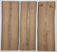 30" Very Cool Unique Set Of 3 Elm Live Edge Lumber Wood Kiln Dried Board Slab