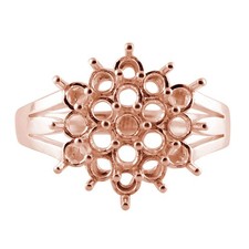 Semi Mount 3MM Round Shape Faceted Ring 925 Sterling Silver Jewelry Ring