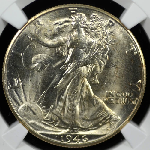 1946 D WALKING LIBERTY HALF DOLLAR NGC MS 63 SOFT SHIMMERY SILVER SATIN LUSTER