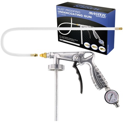 Master Elite Air Rust Proofing and Undercoating Gun with Gauge - 22'' Long Fle...