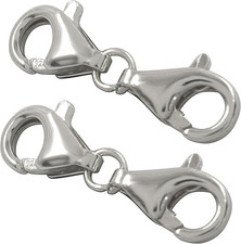 Silver Sterling Silver Double Lobster Clasp Necklace Extender