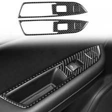 Rear Window Lift Switch Panel Cover For Chevrolet Blazer 19-25 Real Carbon Fiber
