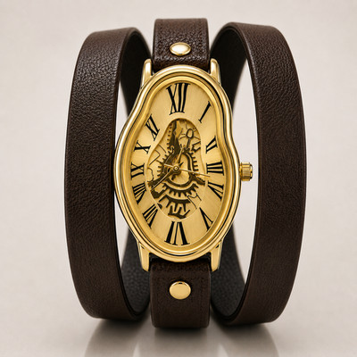 Ladies Abstract Explosion Fused Melted Wavy homage twist Women Dali wrist Watch