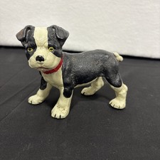 Hubley Vintage rare cast iron Boston terrier black white dog standing 5