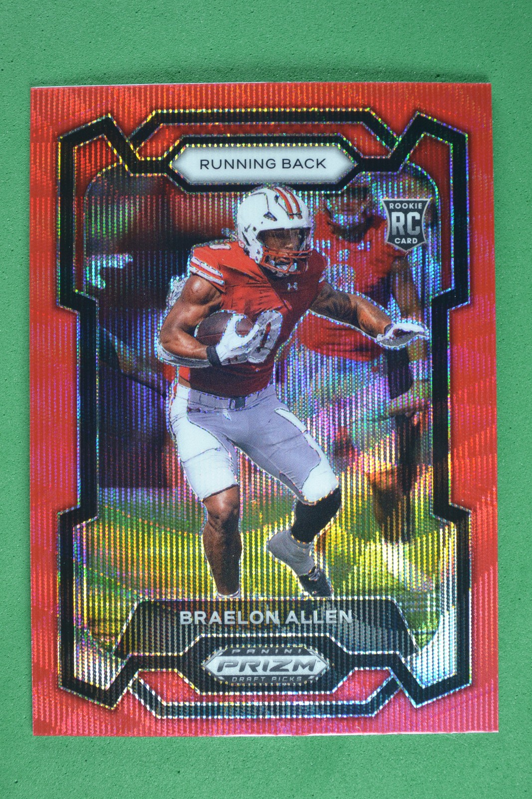 Braelon Allen 2024 Panini Prizm Draft Picks Ruby Wave Rookie #129