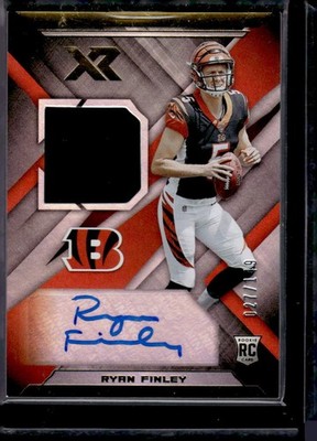 2019 Panini XR #RSA-16 Ryan Finley Rookie Swatch Autographs Prime Football Excel