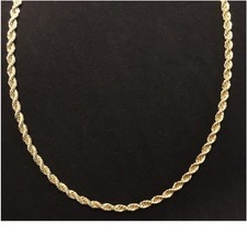 18K Yellow Gold Filled Tarnish-Free 4mm wide 32 inch Italian Rope Chain Necklace