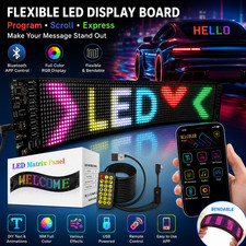 RGB LED Schild Display 374x92mm USB App Steuerung Scroll Panel 1024 LEDs
